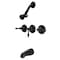 Kingston Brass ThreeHandle Tub and Shower Faucet, Matte Black KB230KL - alternate 1